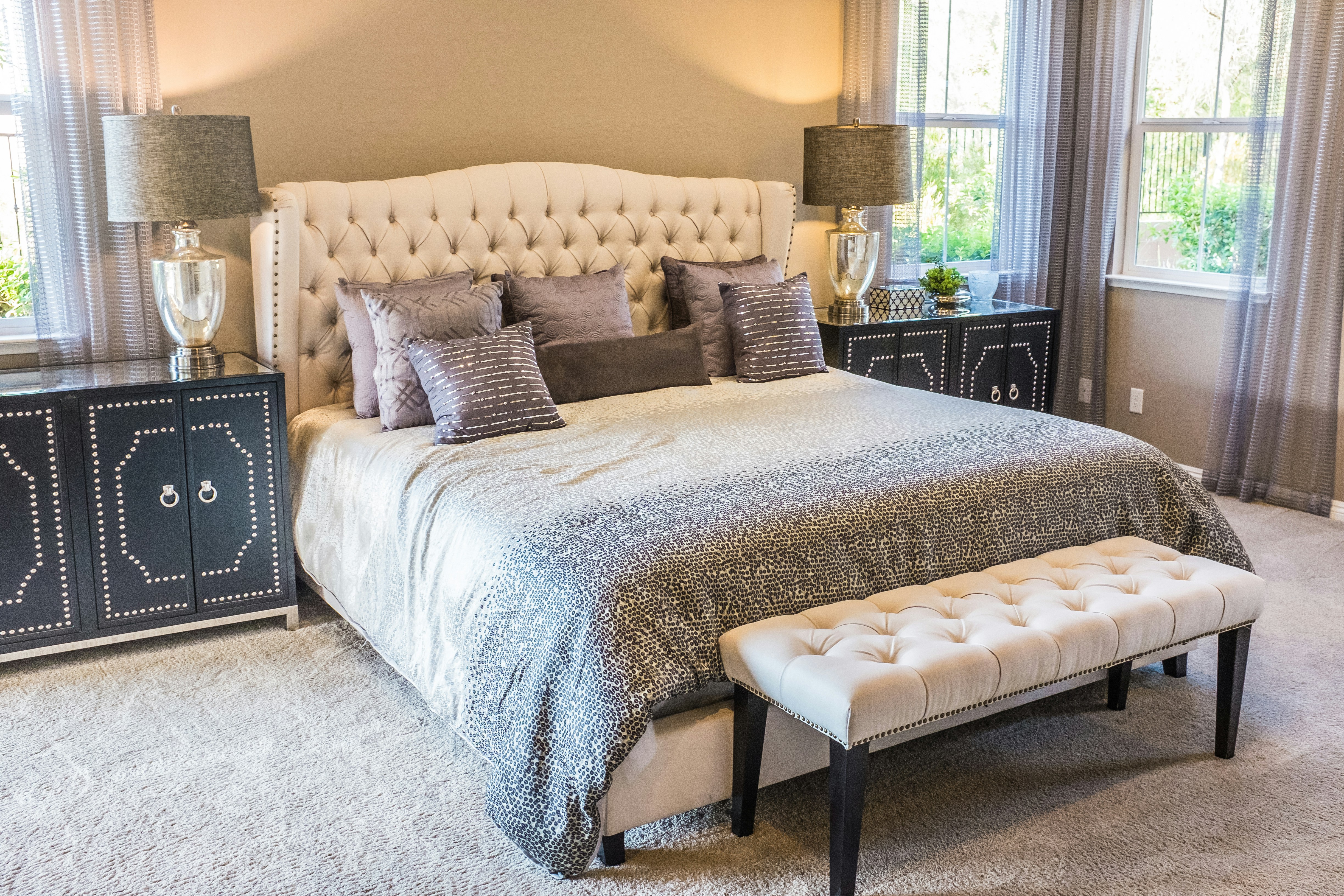 Luxe Tufted Wingback Bed