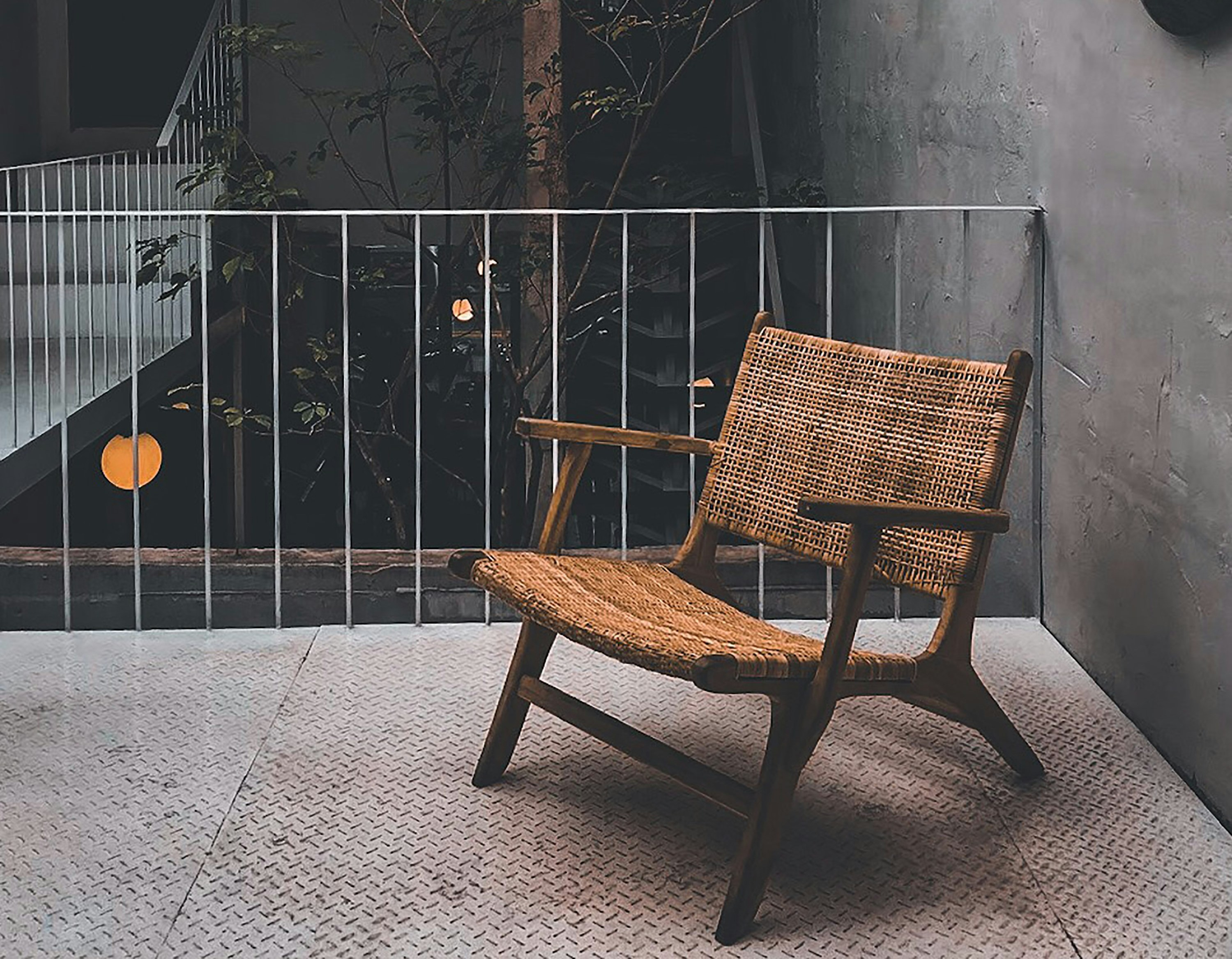 Woven Rattan Lounge Chair