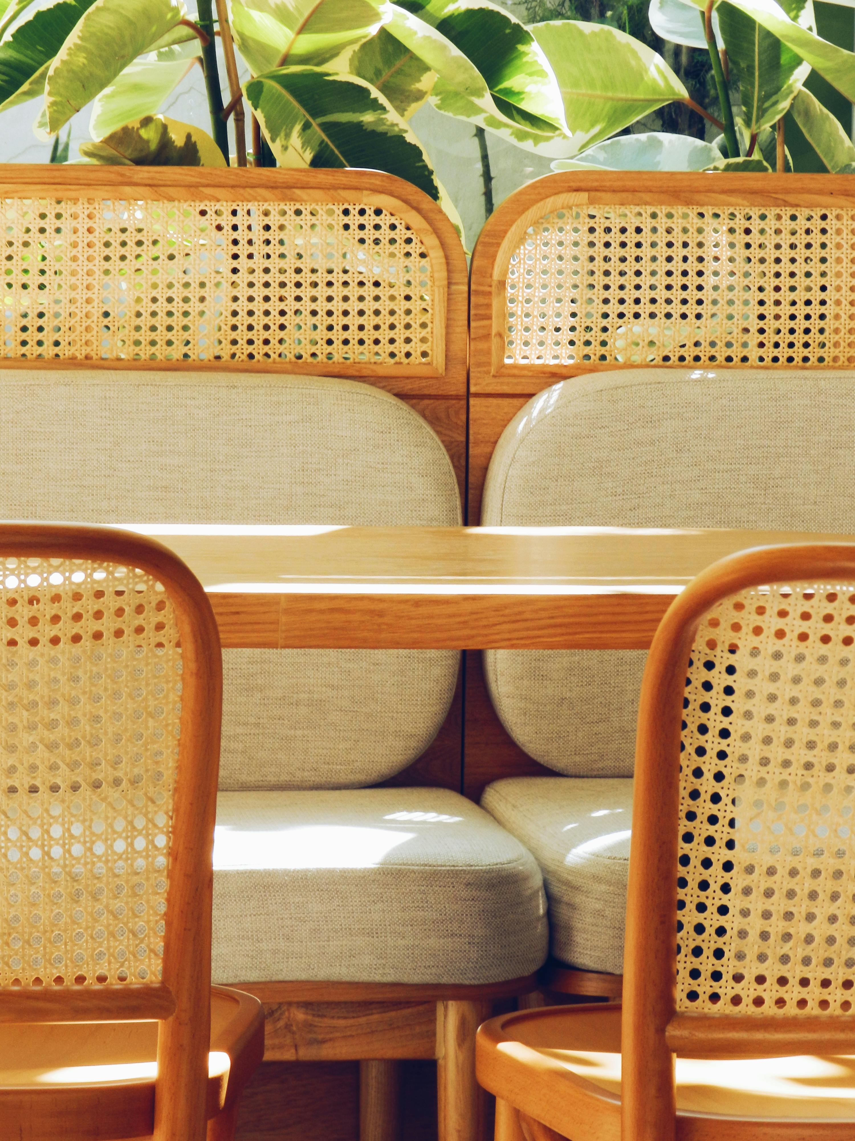 Cane Webbing Dining Chair Set