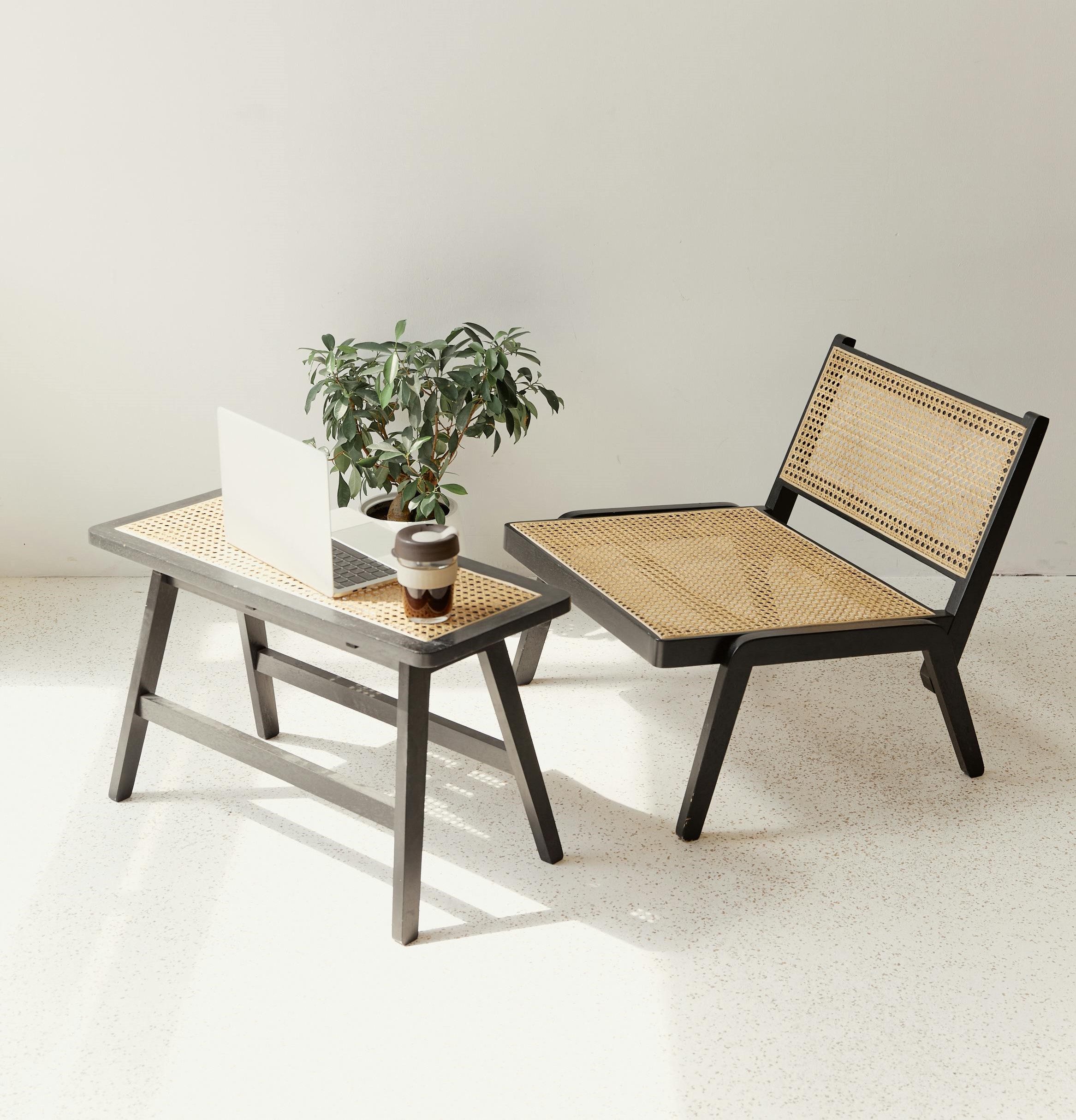 Cane Work Leisure Chair & Table Set