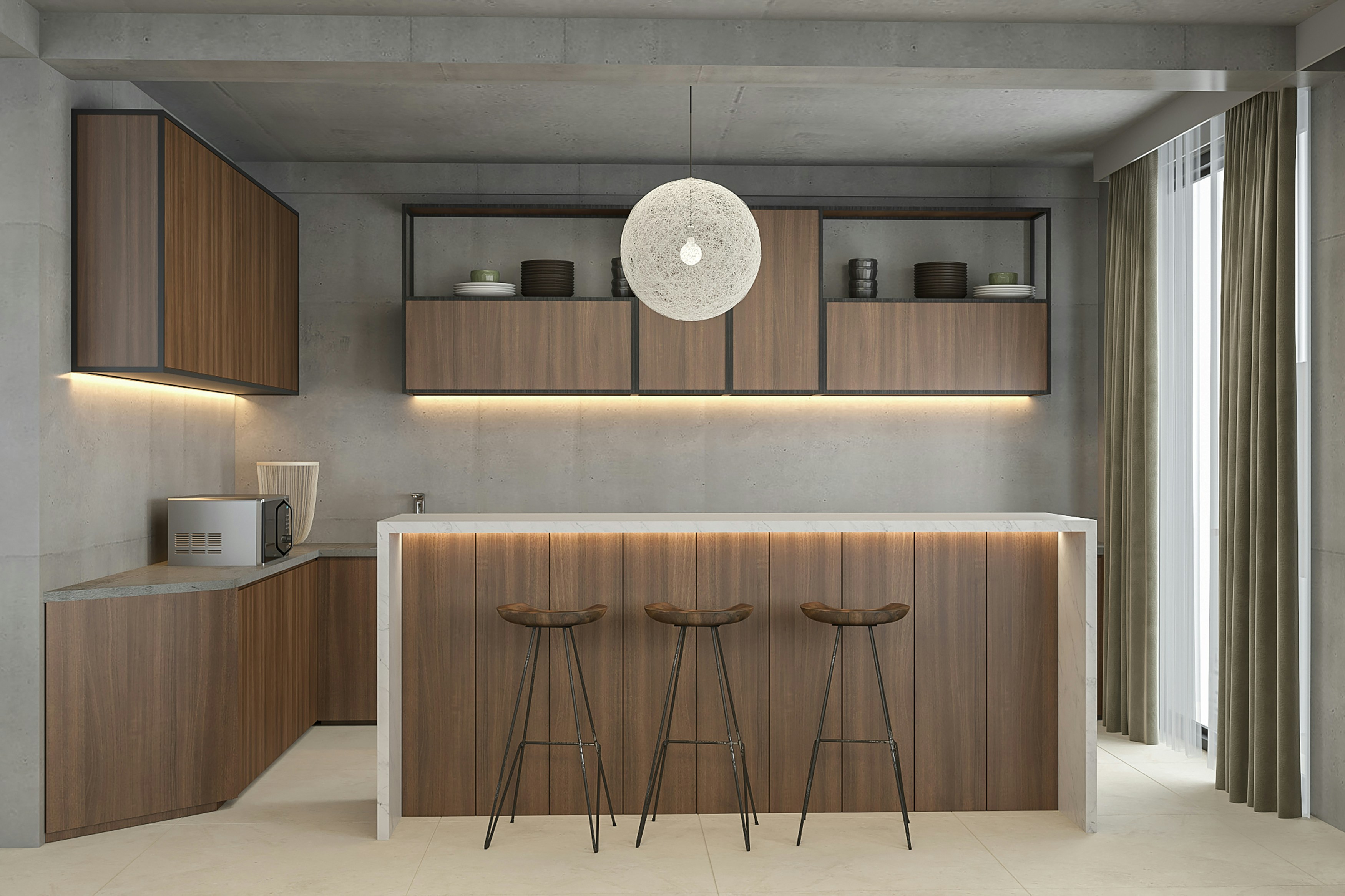 Industrial Concrete Kitchen