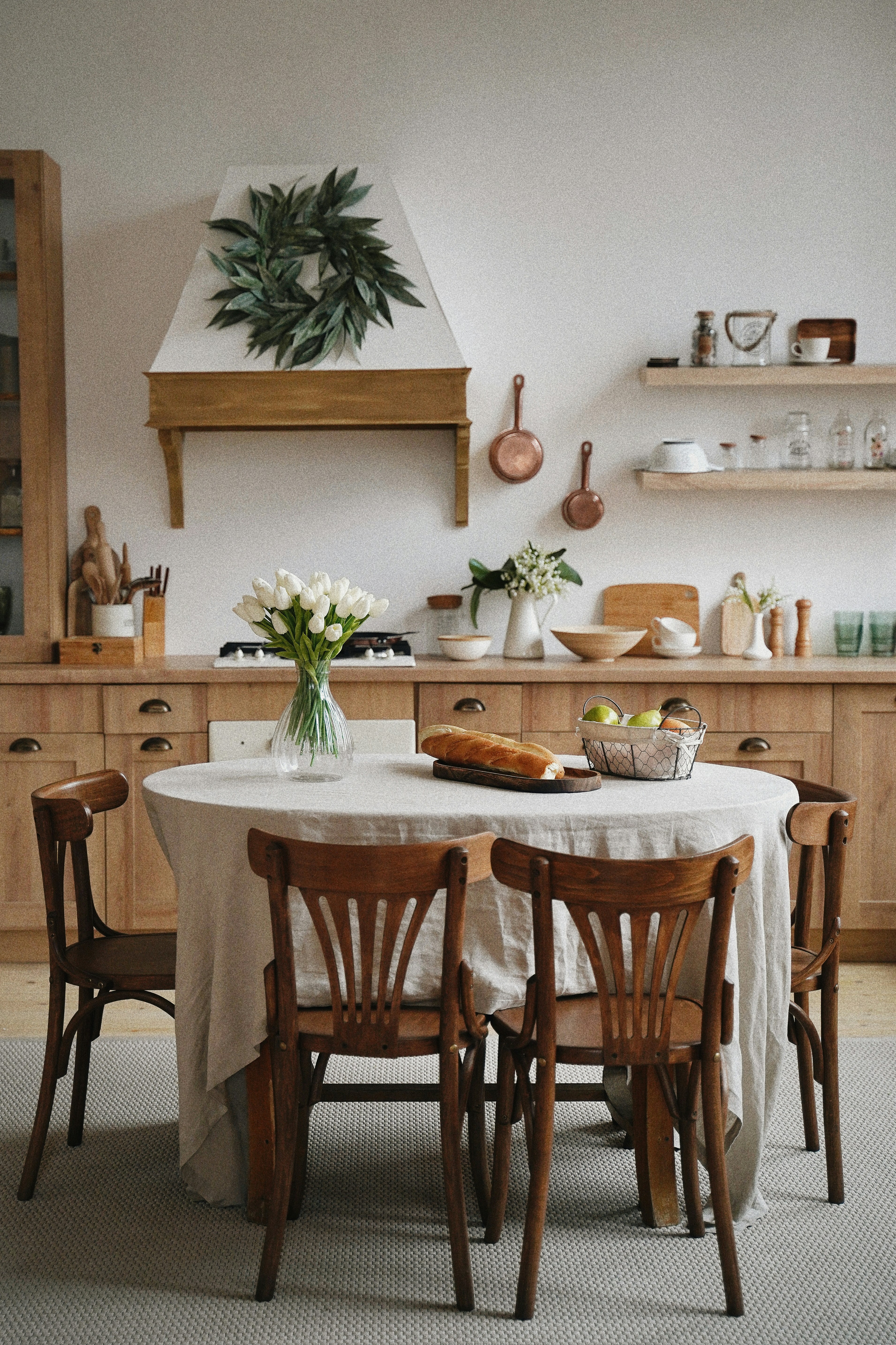 Contemporary Teal Dining Kitchen