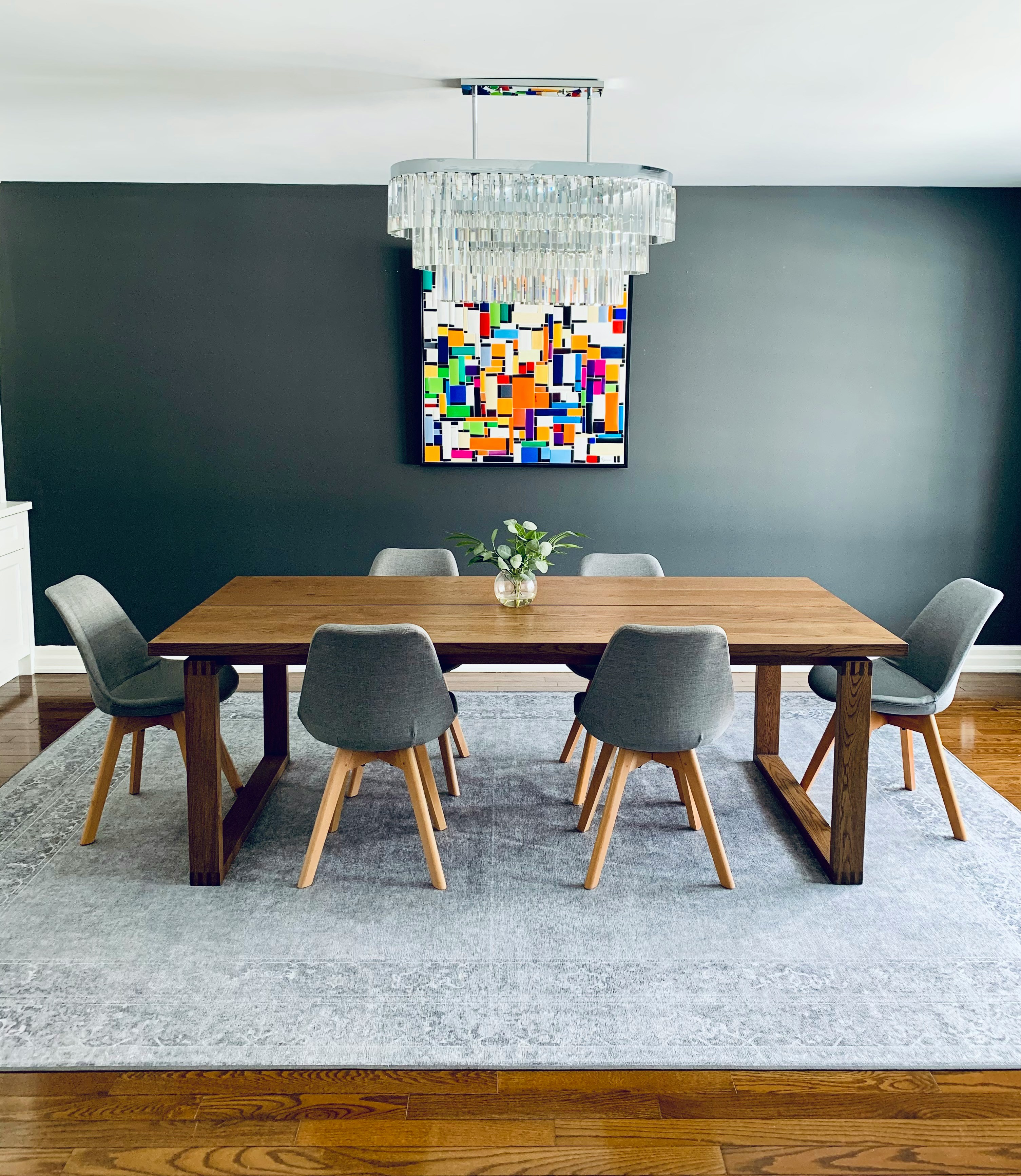Modern Oakwood Dining Set – 6 Seater