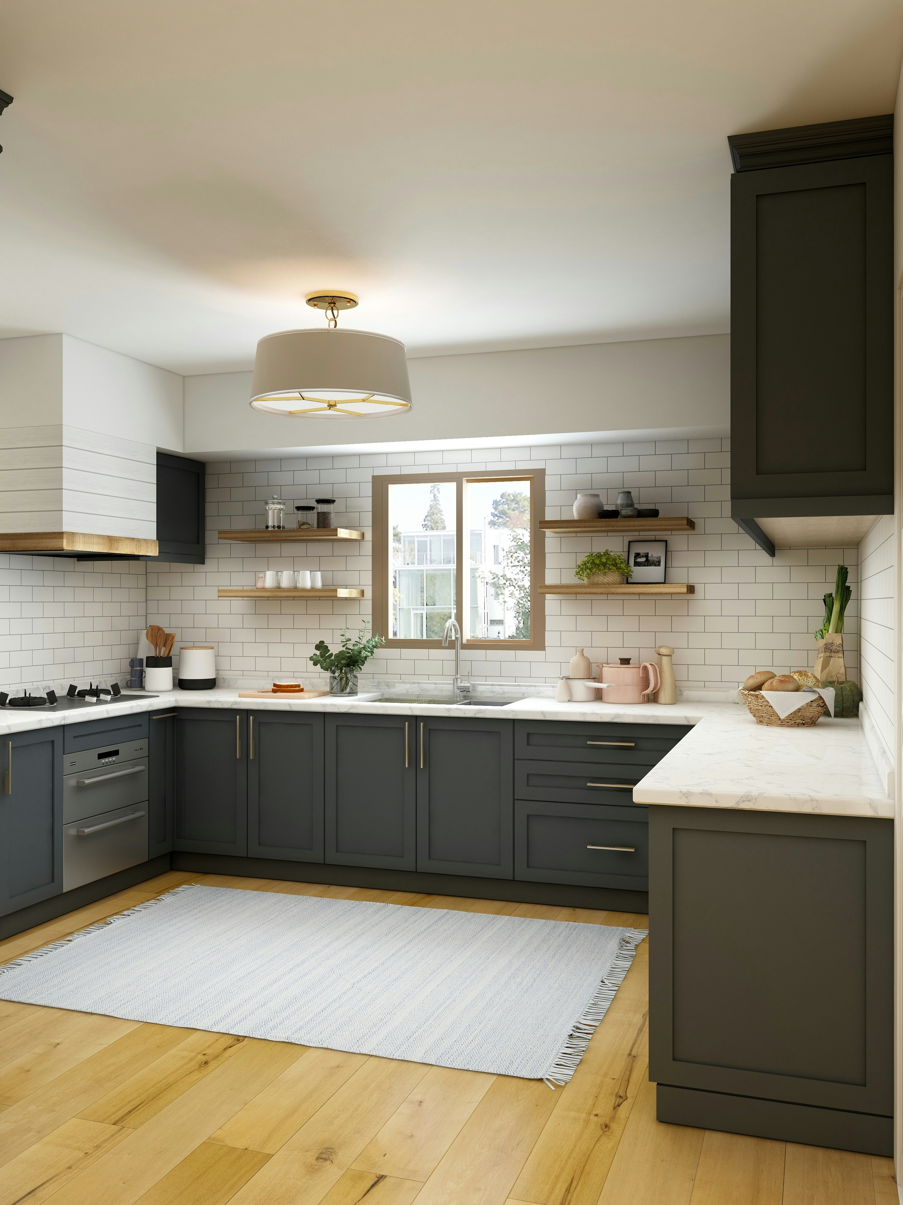 Sage Green Kitchen with Peninsula