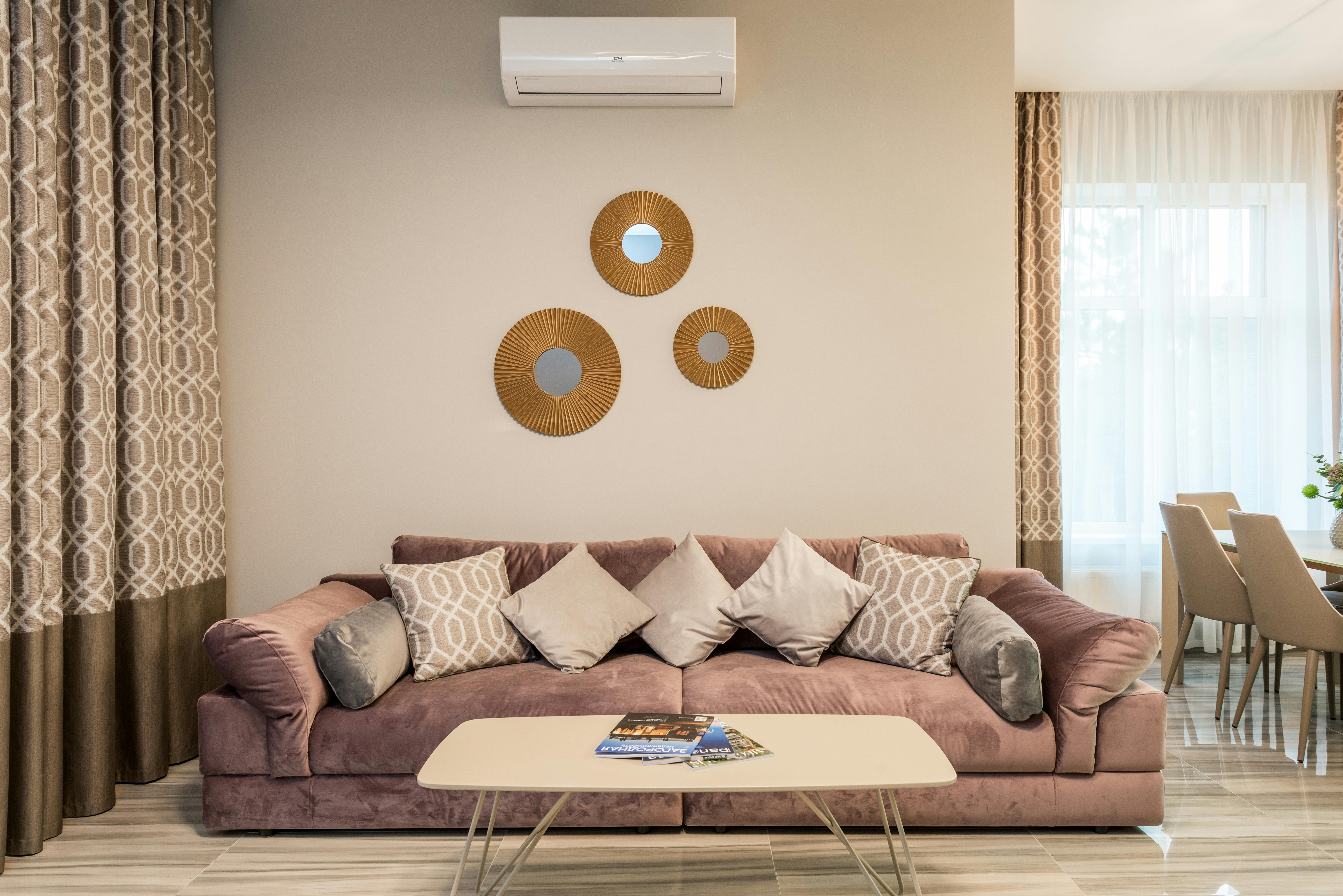 Elegant Mauve Velvet Sofa
