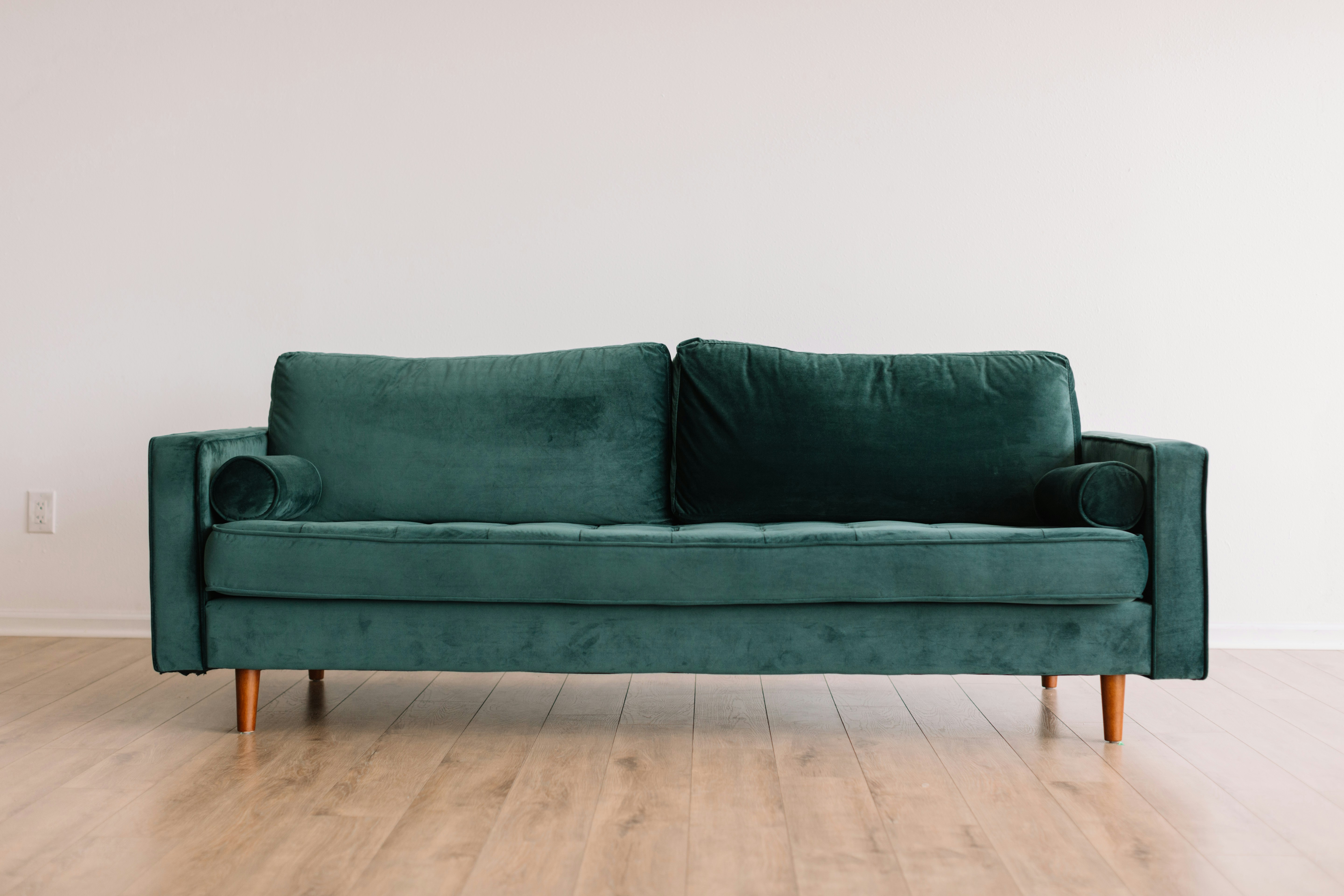 Luxe Emerald Velvet Sofa