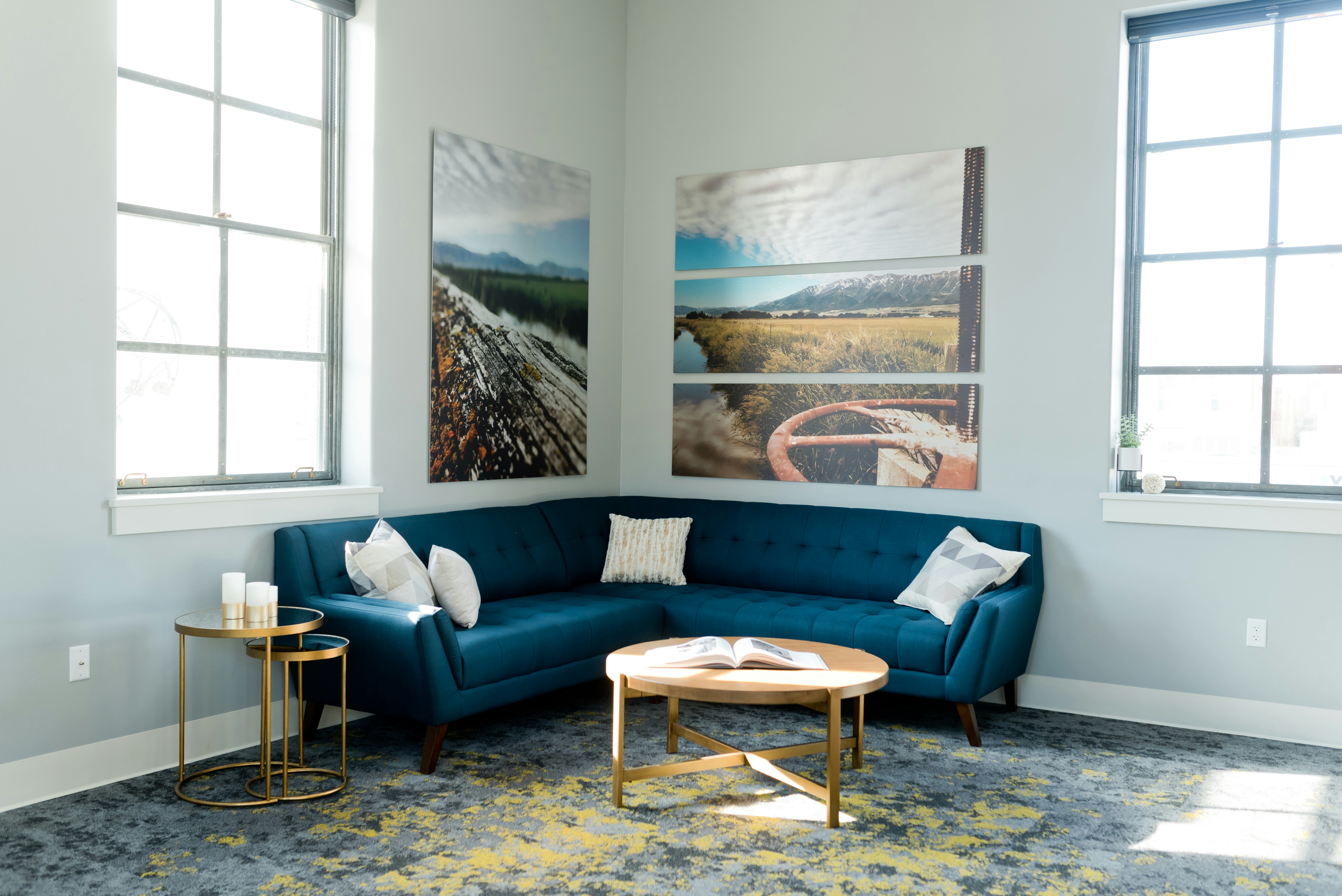 Contemporary Navy Corner Sectional