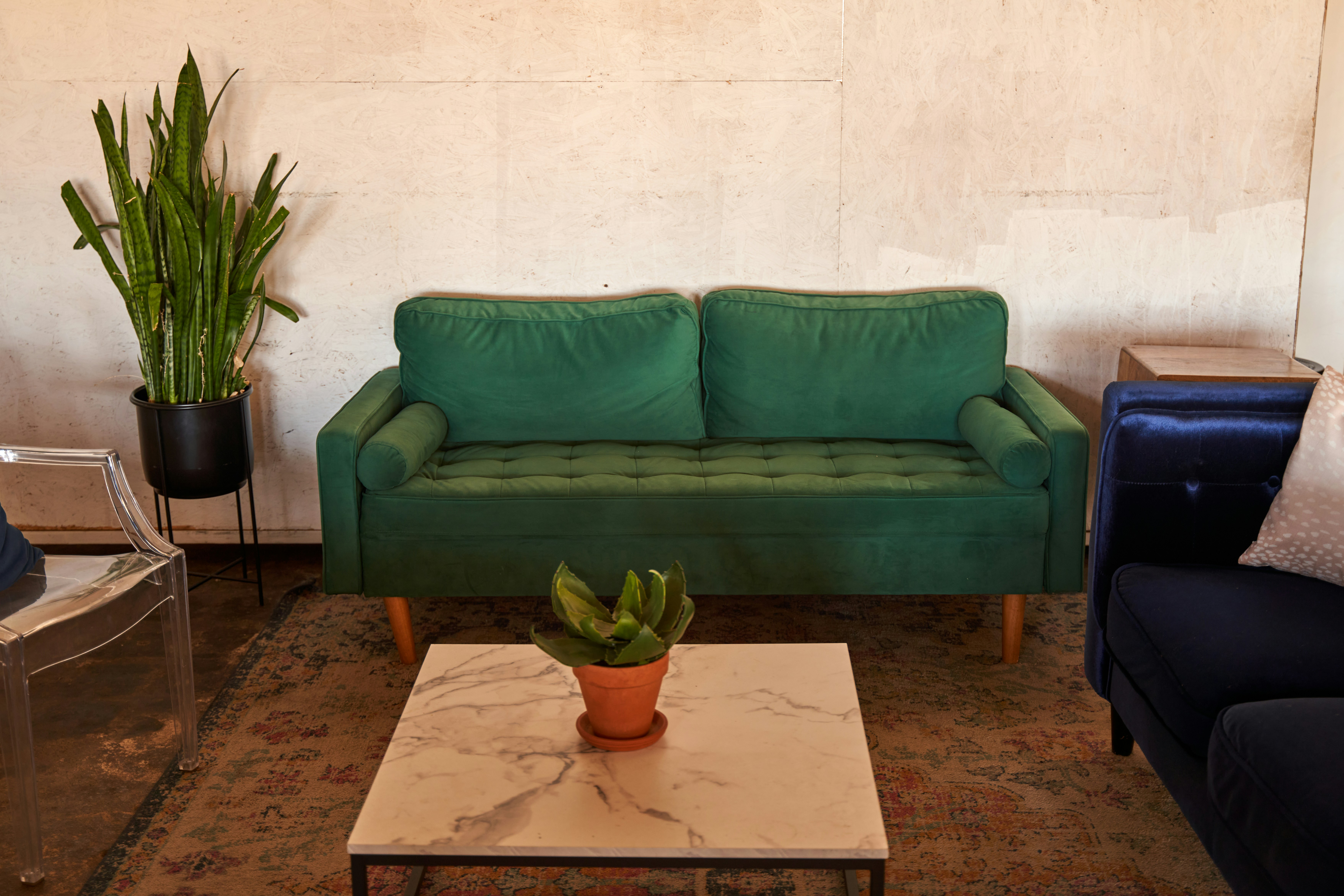 Modern Emerald Green Loveseat