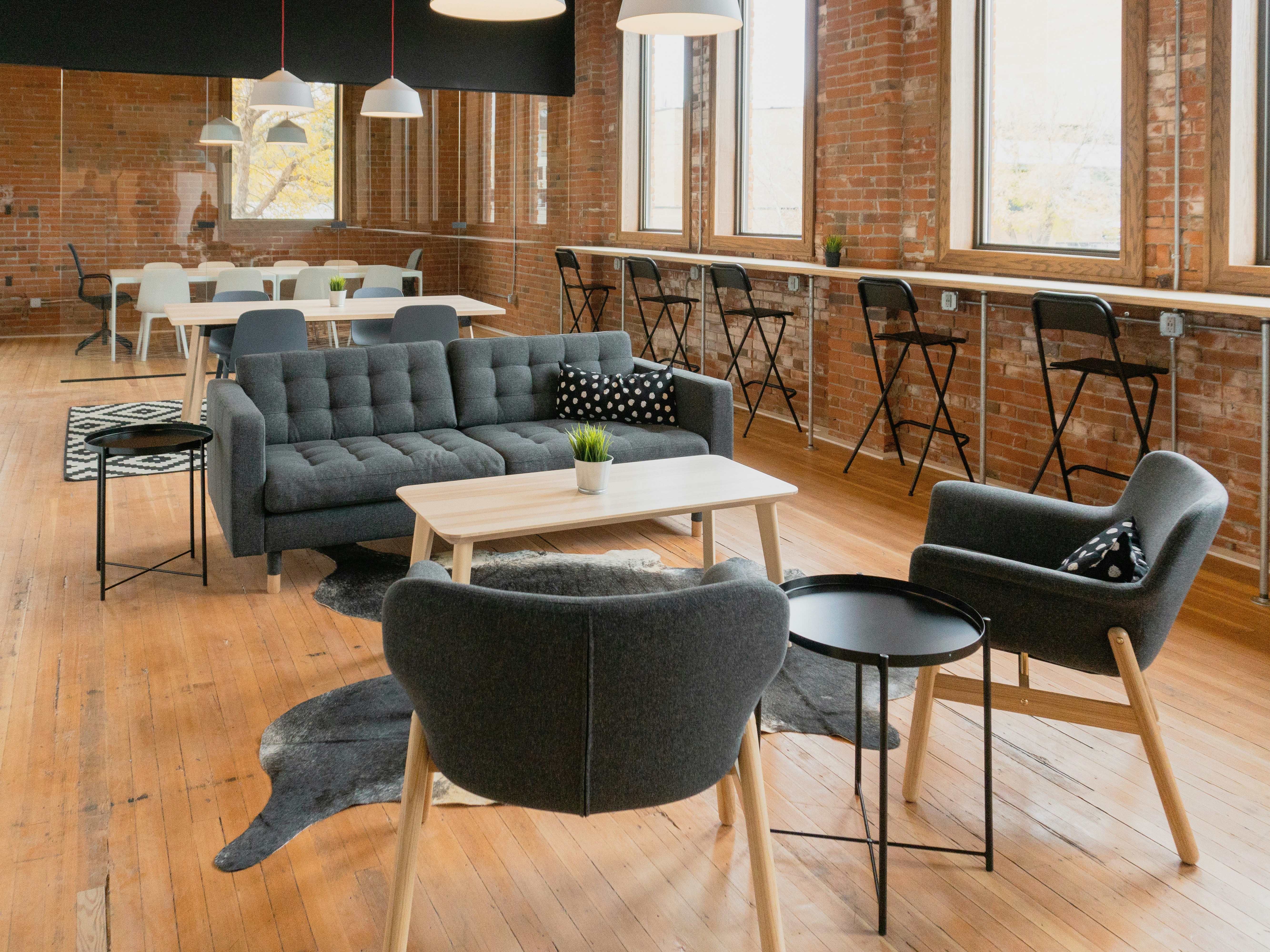 Industrial Loft Tufted Sofa Set