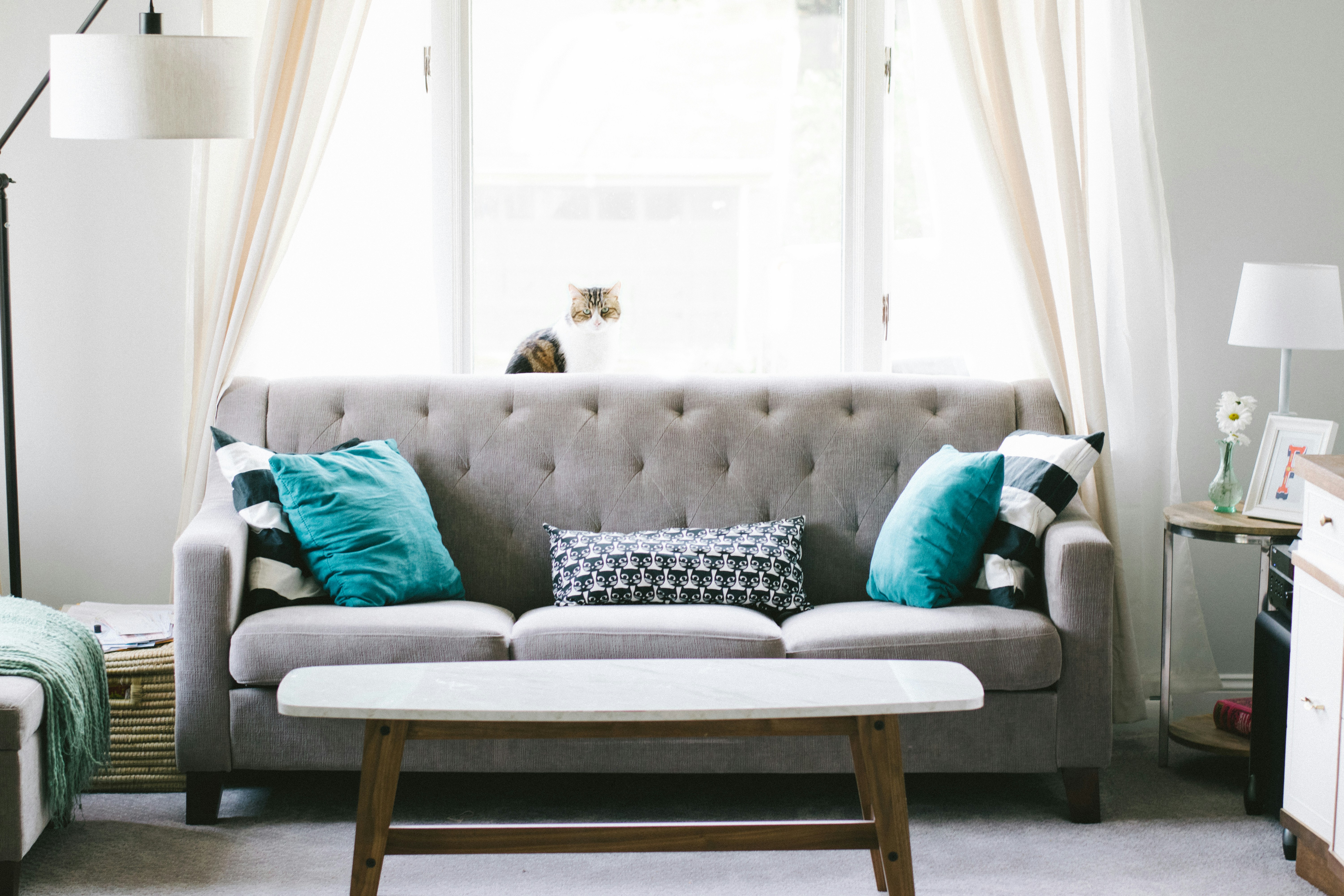 Scandinavian Button-Tufted Sofa