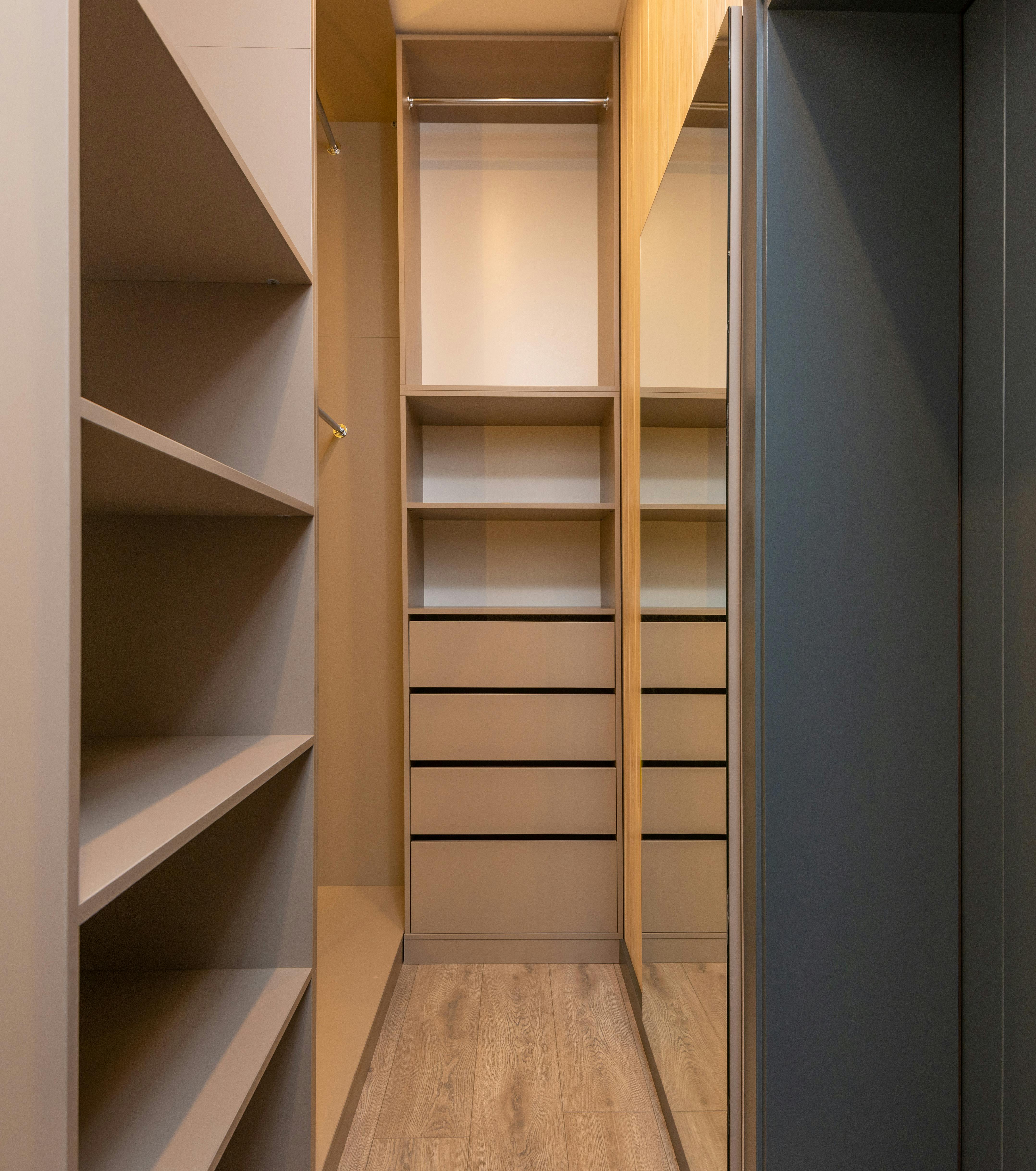 Narrow Walk-in Closet