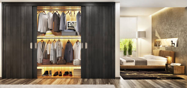Dark Wood Sliding Wardrobe